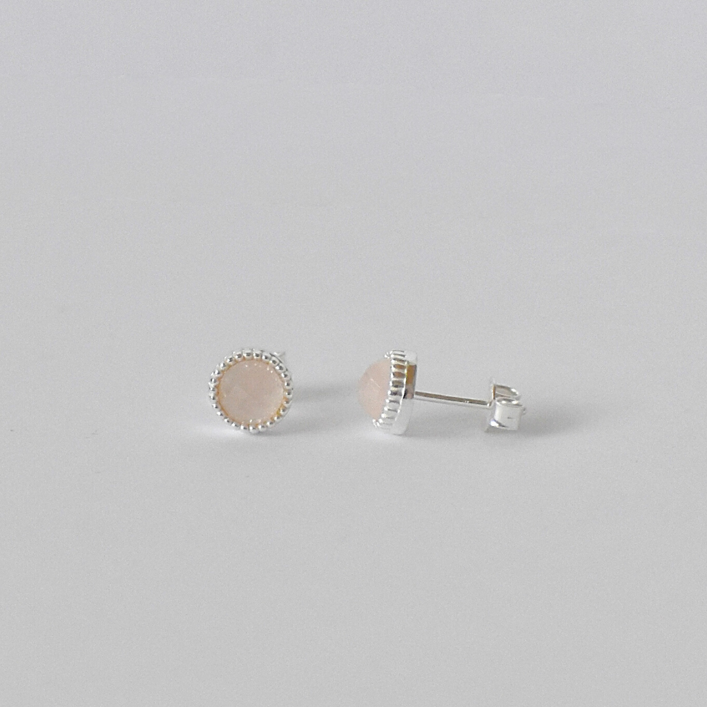 Ohrstecker Oana | Mondstein, Labradorit, Rosenquarz