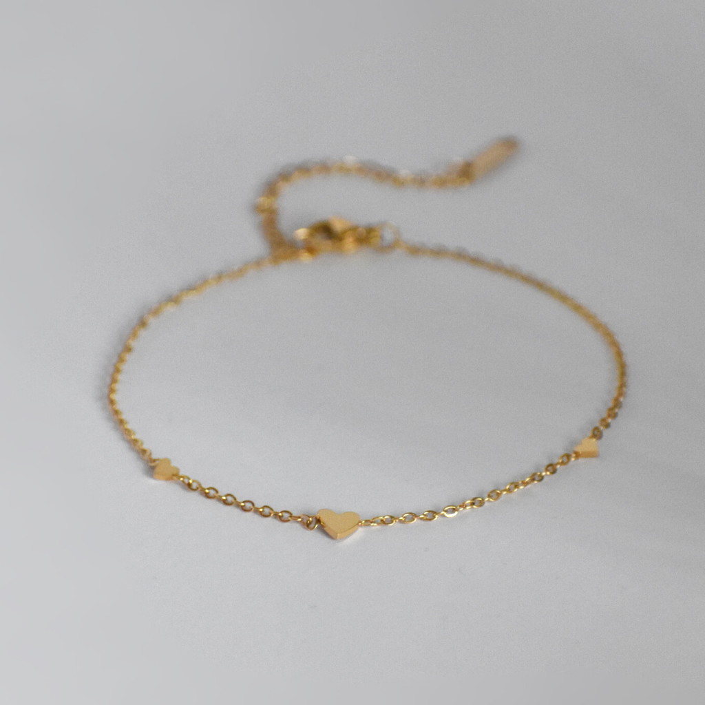 Fusskette Three Hearts (wasserfest)