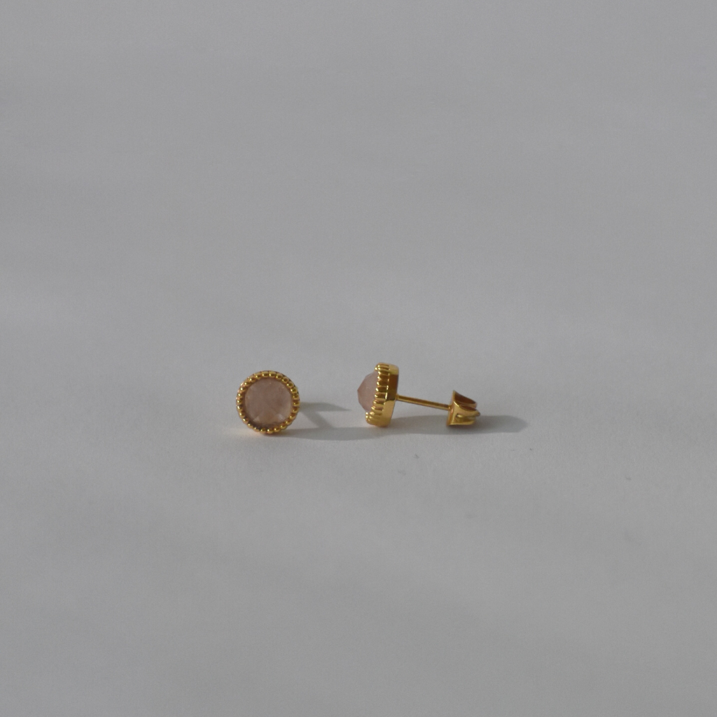 Ohrstecker Oana | Mondstein, Labradorit, Rosenquarz