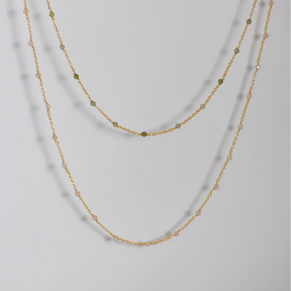 Halskette Thea | Peach und Green