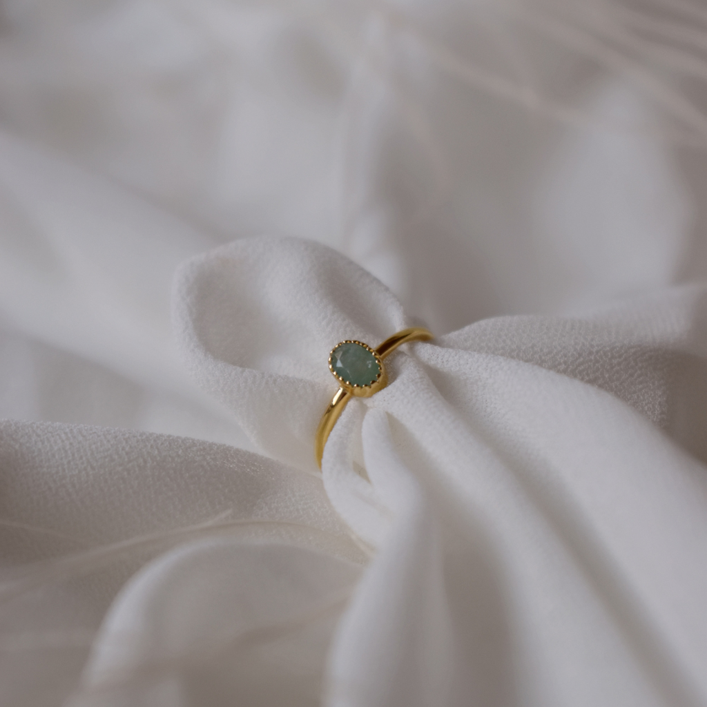 Fingerring Lua | Amazonit oder Mondstein