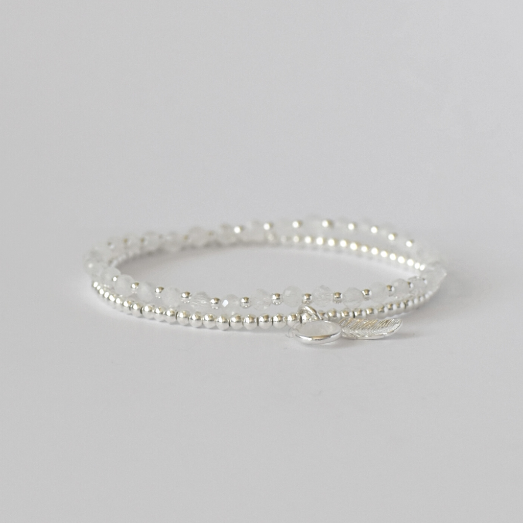 Armband-Set | Mondstein, Feder