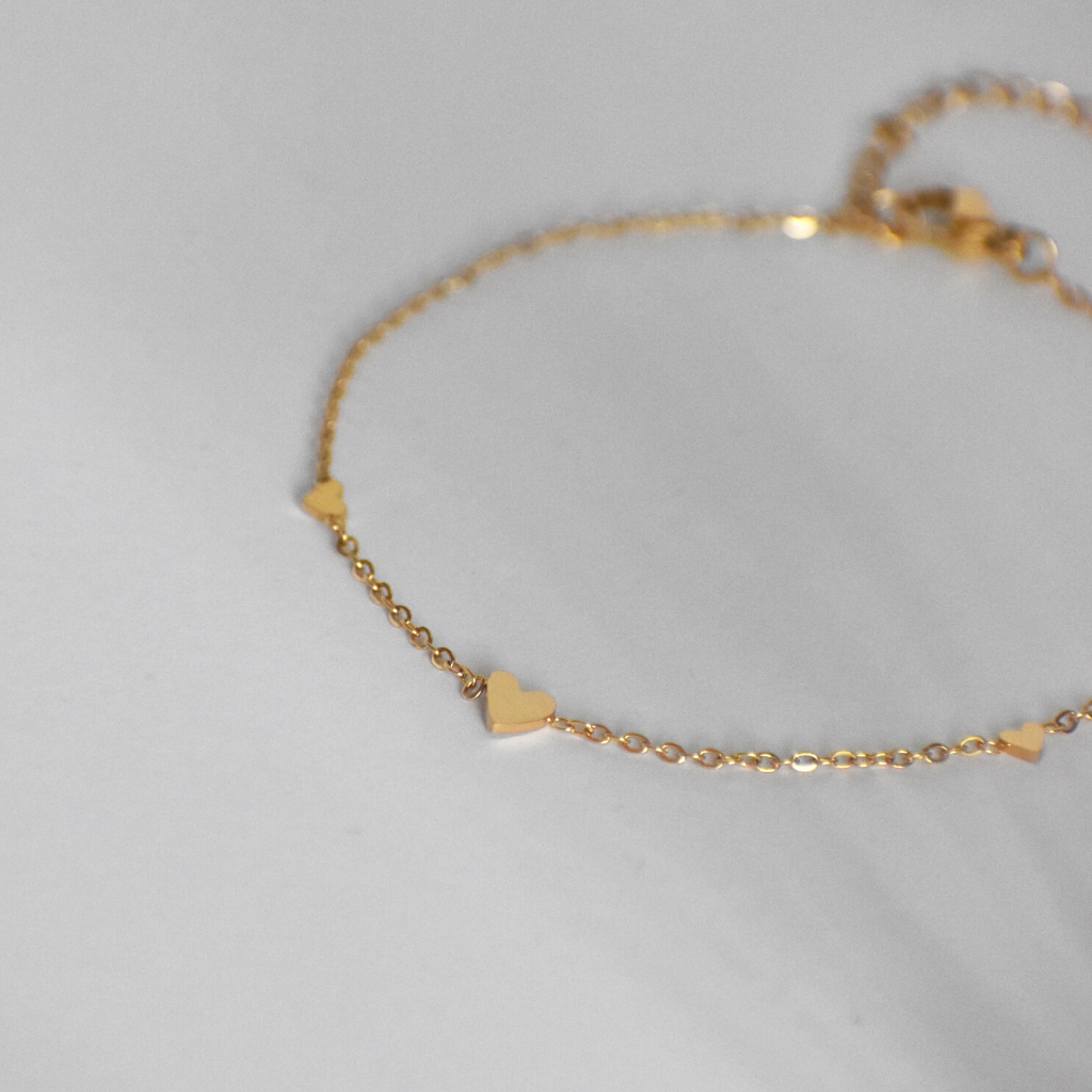 Fusskette Three Hearts (wasserfest)