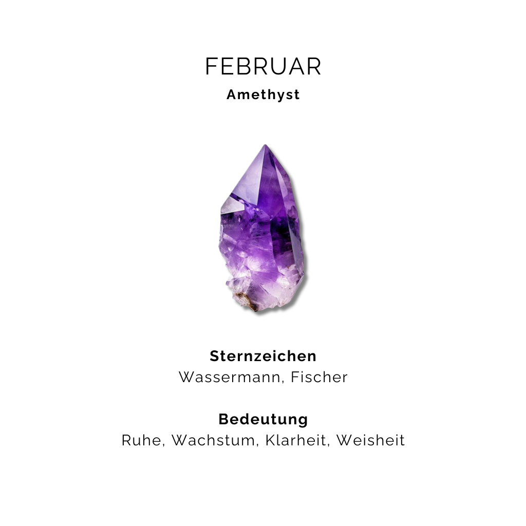 Geburtsstein Halskette Februar - Amethyst