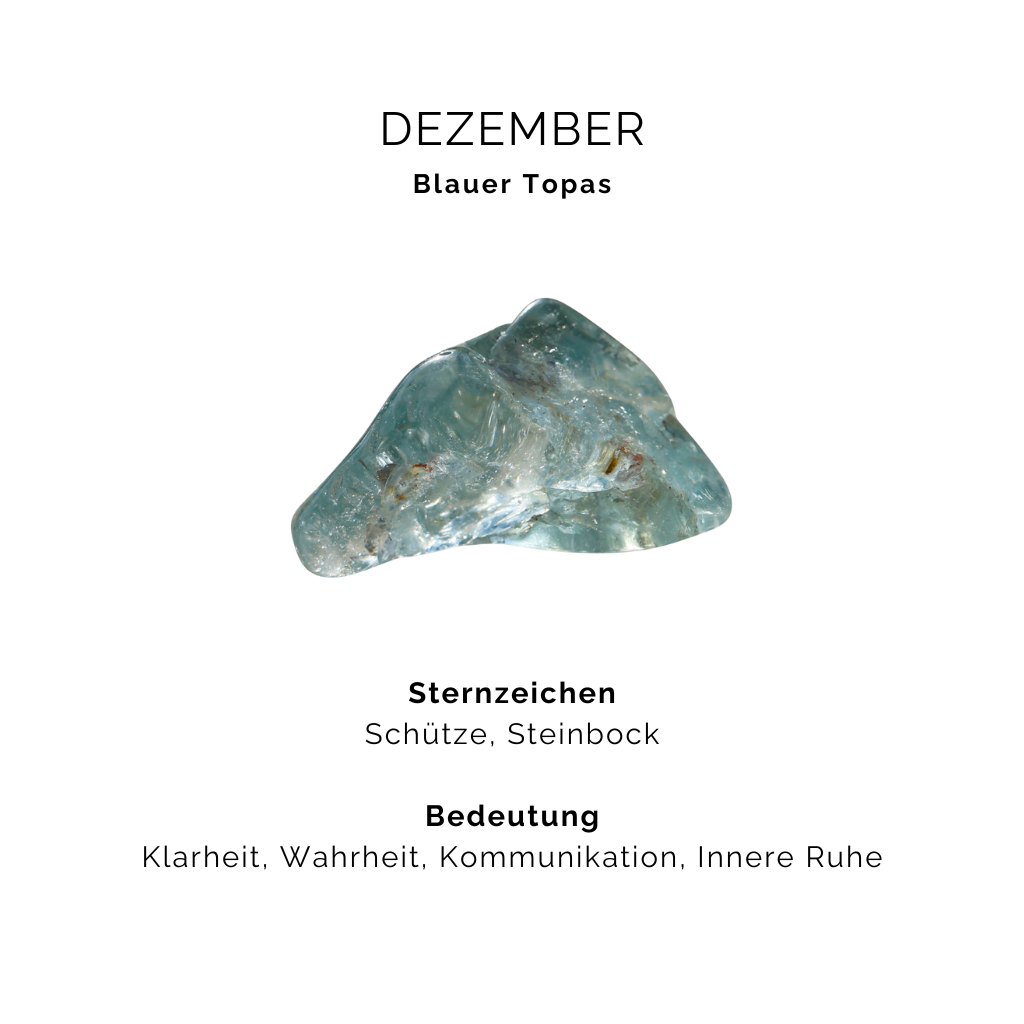 Geburtsstein Halskette Dezember - Blauer Topas