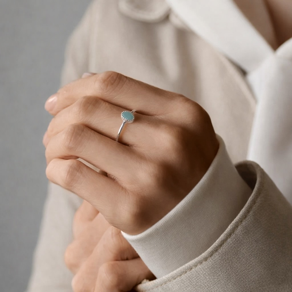 Fingerring Lua | Amazonit oder Mondstein