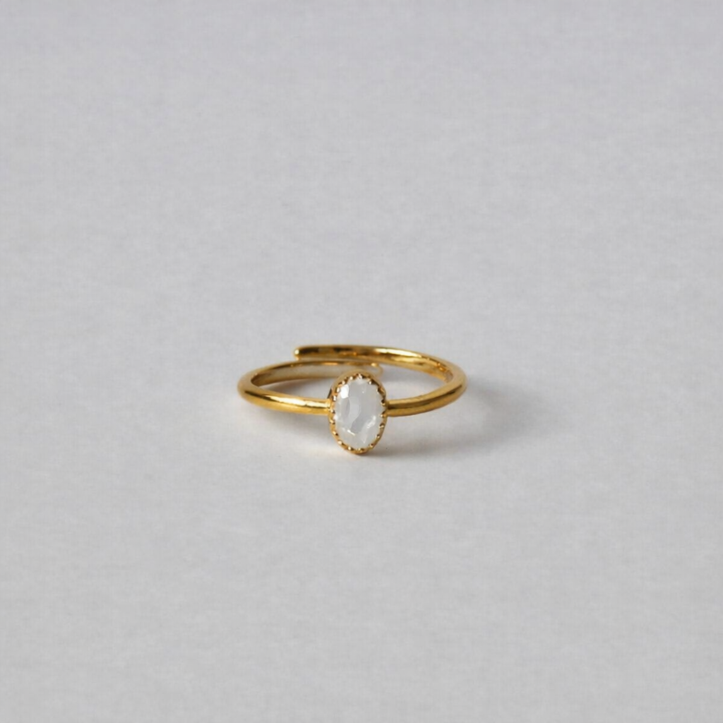 Fingerring Lua | Amazonit oder Mondstein