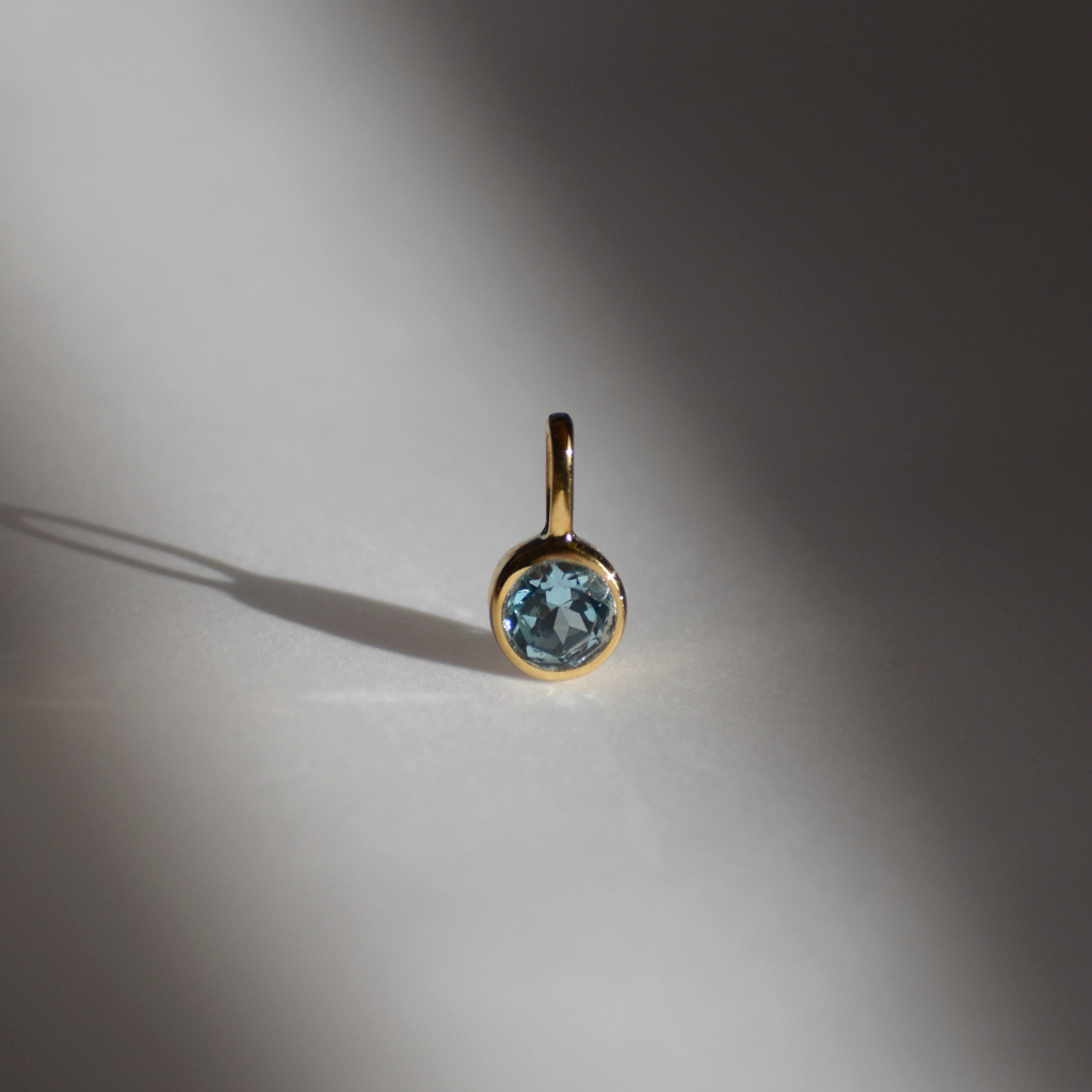 Geburtsstein Halskette Dezember - Blauer Topas