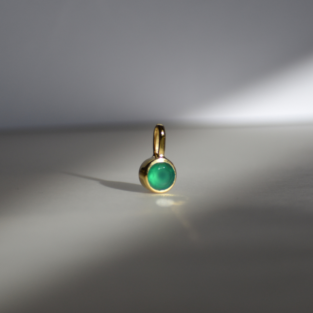 Geburtsstein Halskette Mai - Grüner Onyx