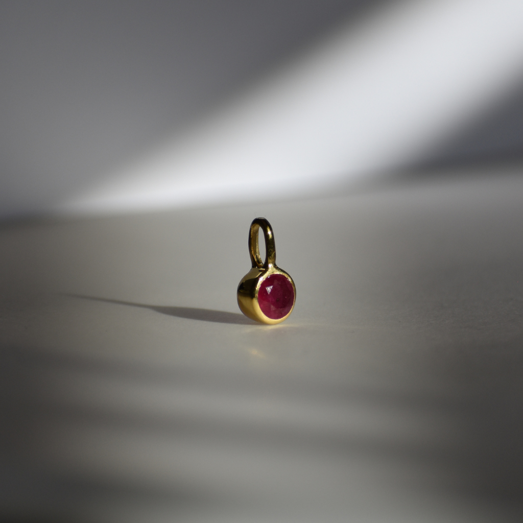 Geburtsstein Halskette Juli - Rubin