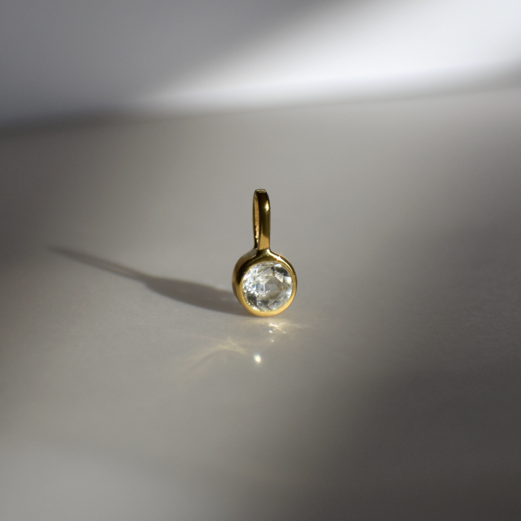 Geburtsstein Halskette April - Weisser Topas