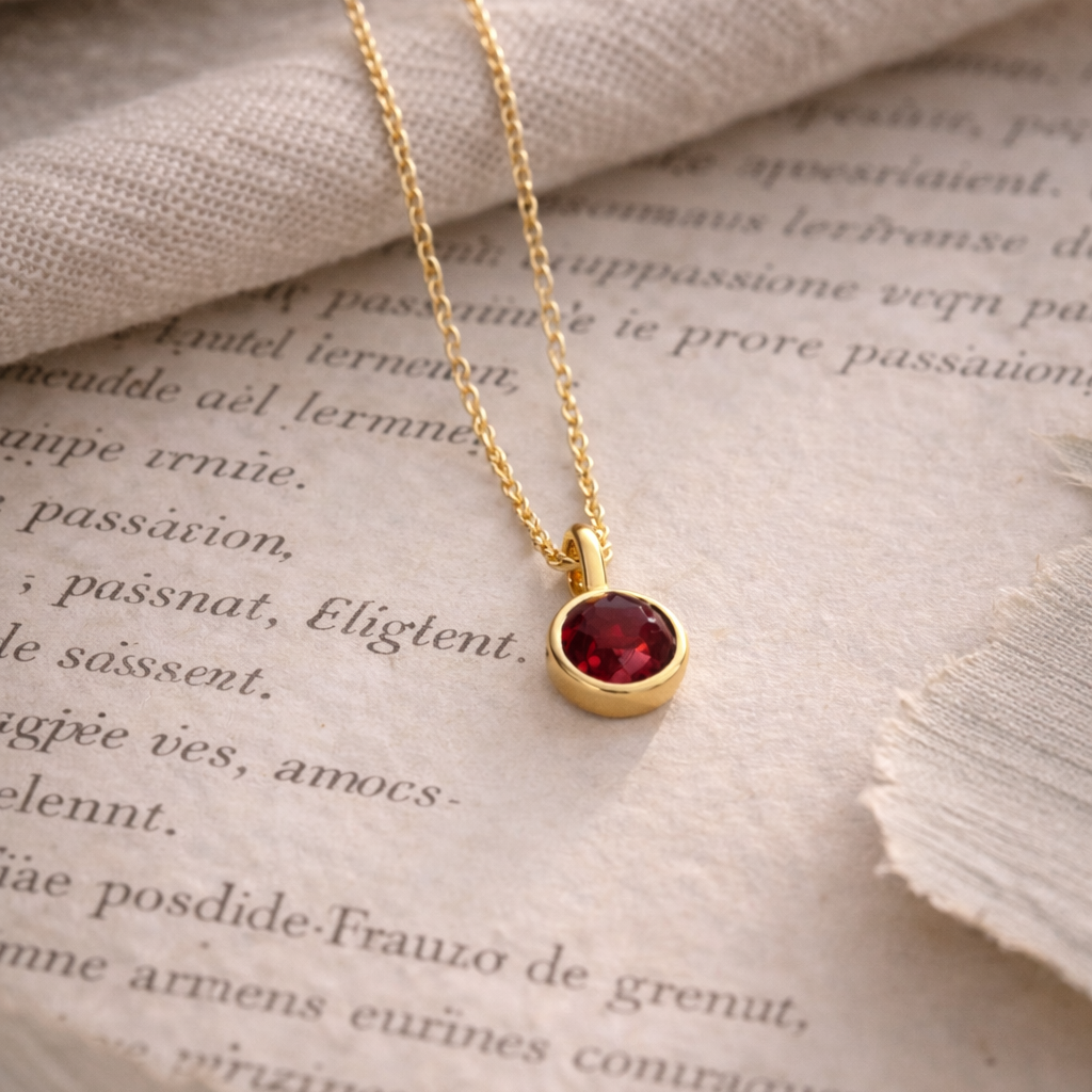 Geburtsstein Halskette Januar - Granat
