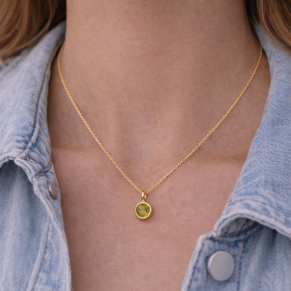 Geburtsstein Halskette August - Peridot