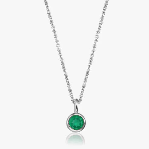 Geburtsstein Halskette Mai - Grüner Onyx