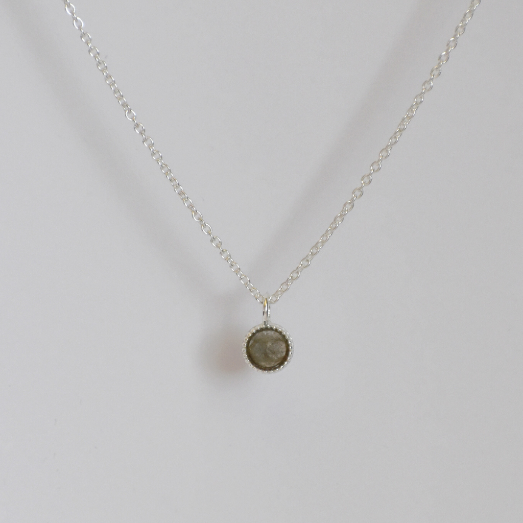 Halskette Oana | Mondstein, Labradorit, Rosenquarz