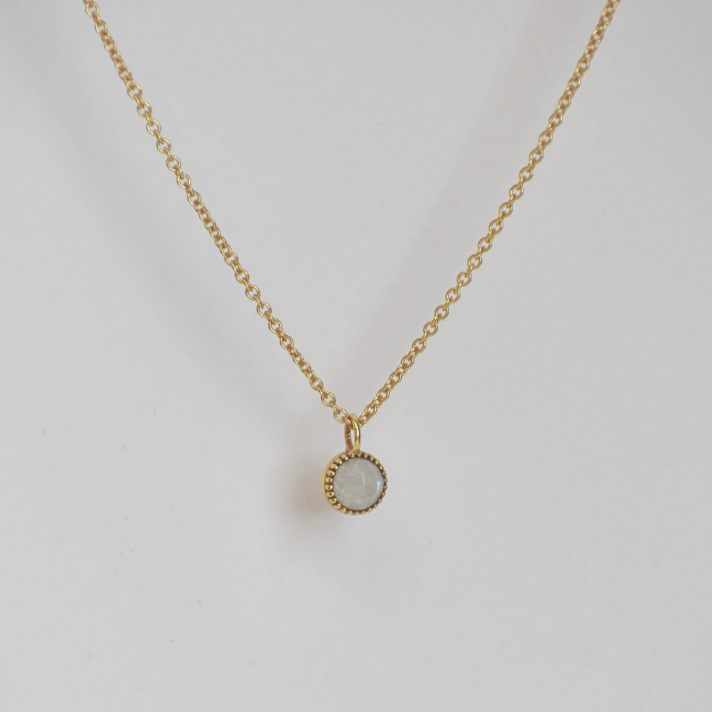 Halskette Oana | Mondstein, Labradorit, Rosenquarz