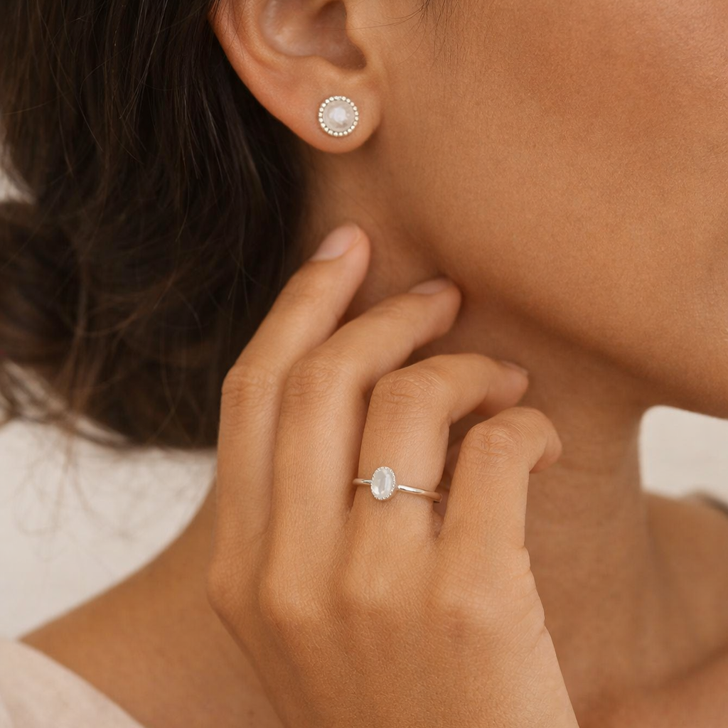 Fingerring Lua | Amazonit oder Mondstein