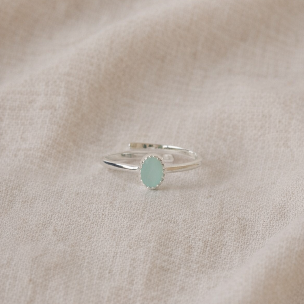 Fingerring Lua | Amazonit oder Mondstein