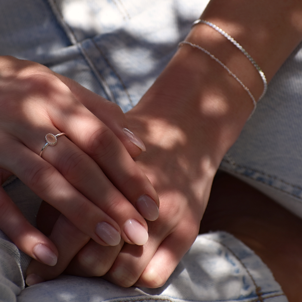 Fingerring Lua | Amazonit oder Mondstein