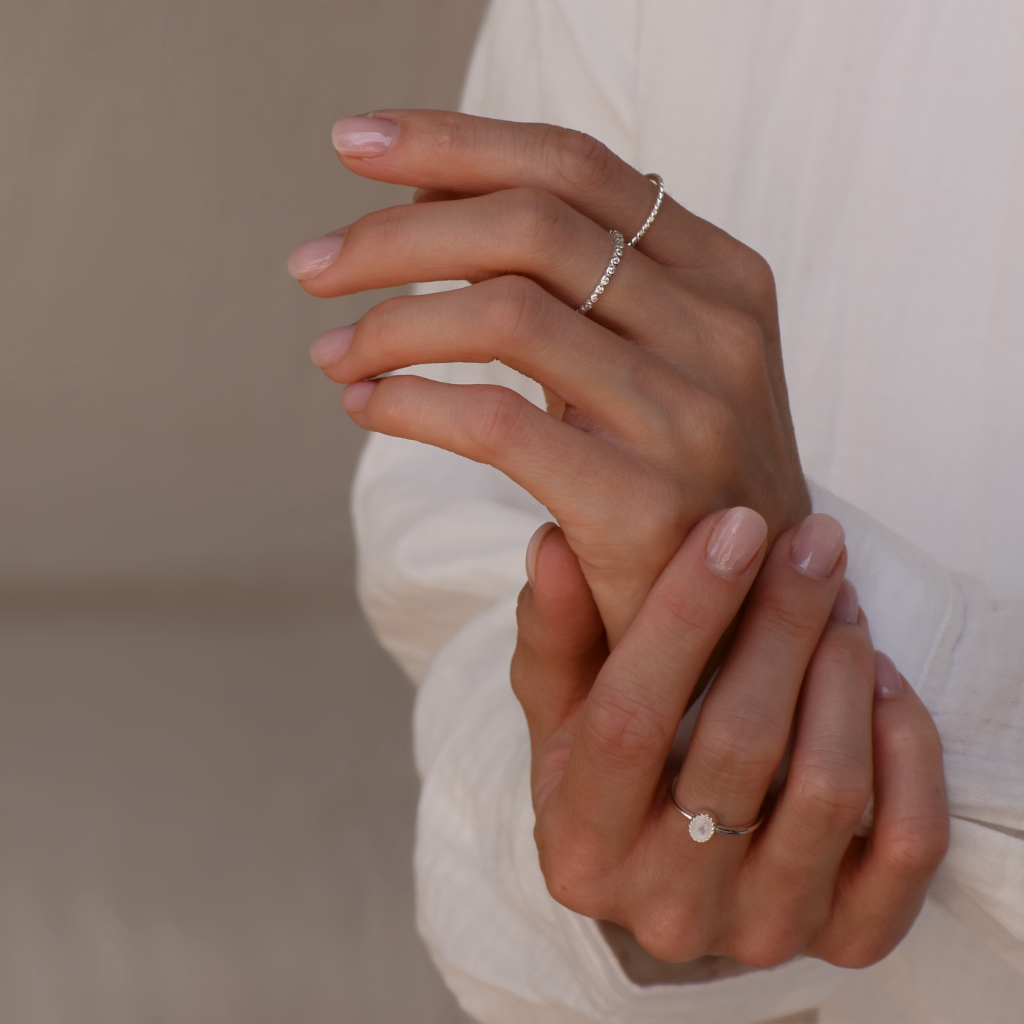 Fingerring Lua | Amazonit oder Mondstein