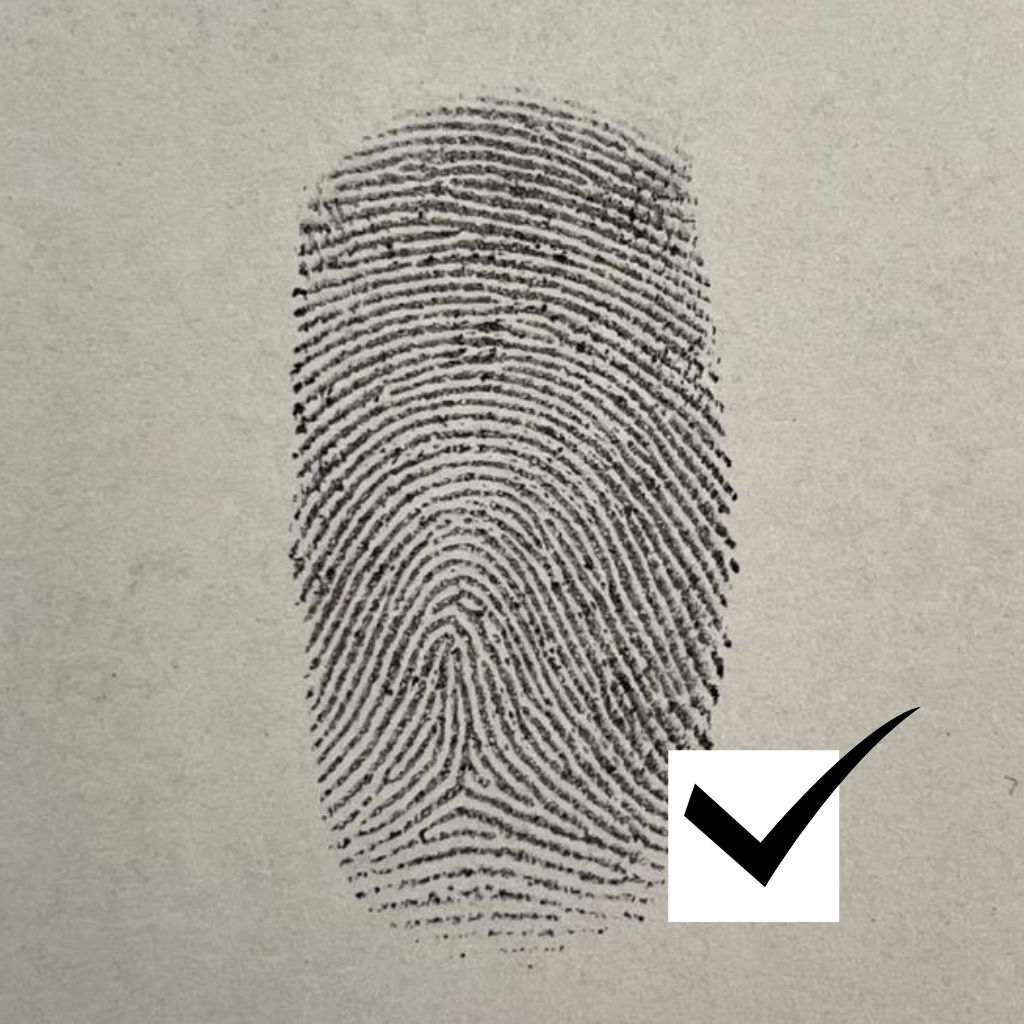 Fingerabdruck für Gravur