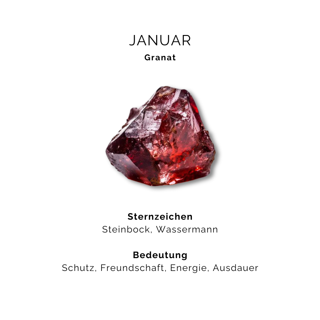 Geburtsstein Halskette Januar - Granat