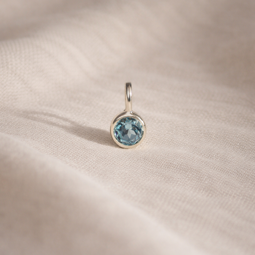 Geburtsstein Halskette Dezember - Blauer Topas