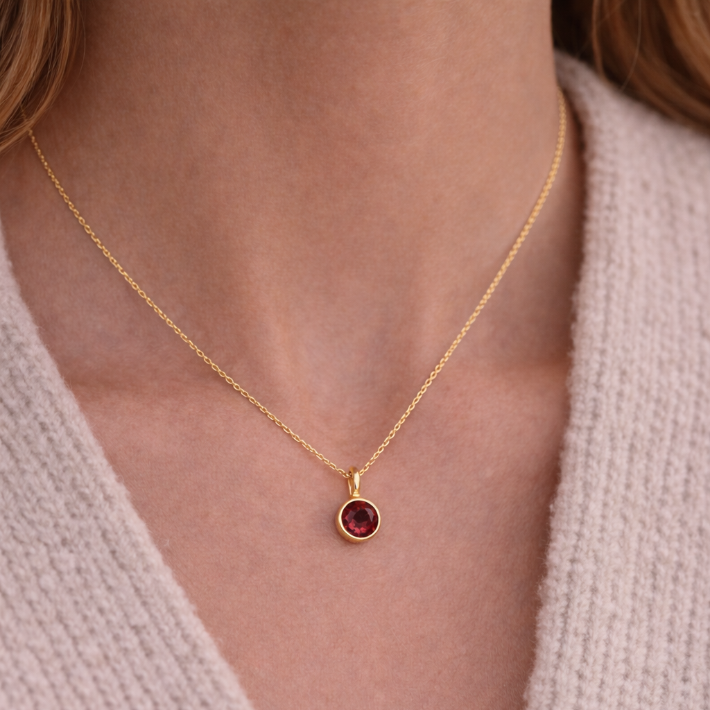 Geburtsstein Halskette Januar - Granat
