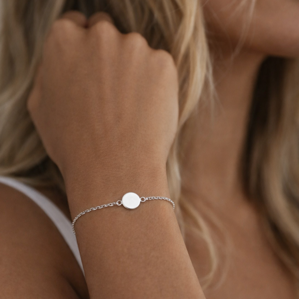 Gravur Armkette Lea | Text, Fingerabdruck, Pfote, Hand- oder Fussabdruck, Hundenasenabdruck