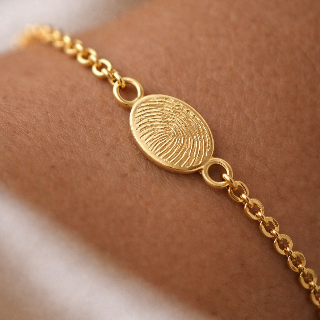 Gravur Armkette Lea | Text, Fingerabdruck, Pfote, Hand- oder Fussabdruck, Hundenasenabdruck