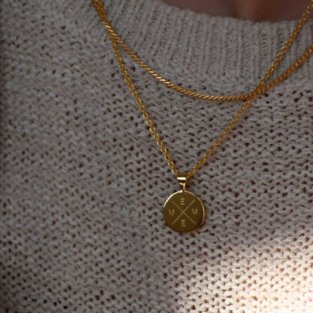 Gravurkette Leni | 4 Buchstaben | Rund, Oval