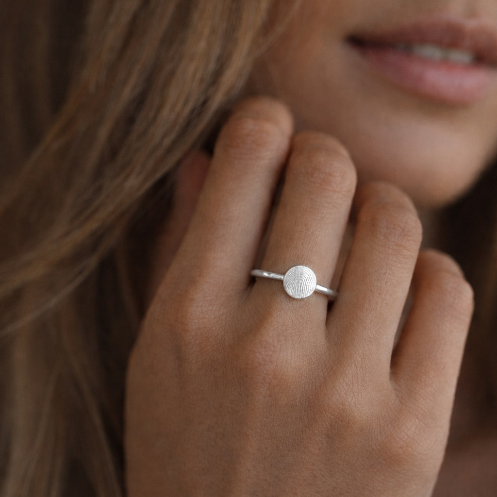 Gravur Fingerring Amea | Fingerabdruck, Hundenasenabdruck, Buchstabe