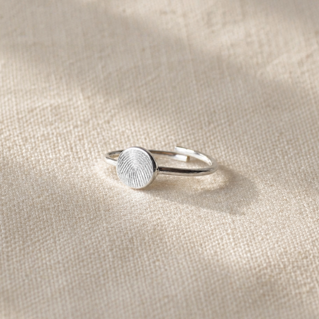 Gravur Fingerring Amea | Fingerabdruck, Hundenasenabdruck, Buchstabe