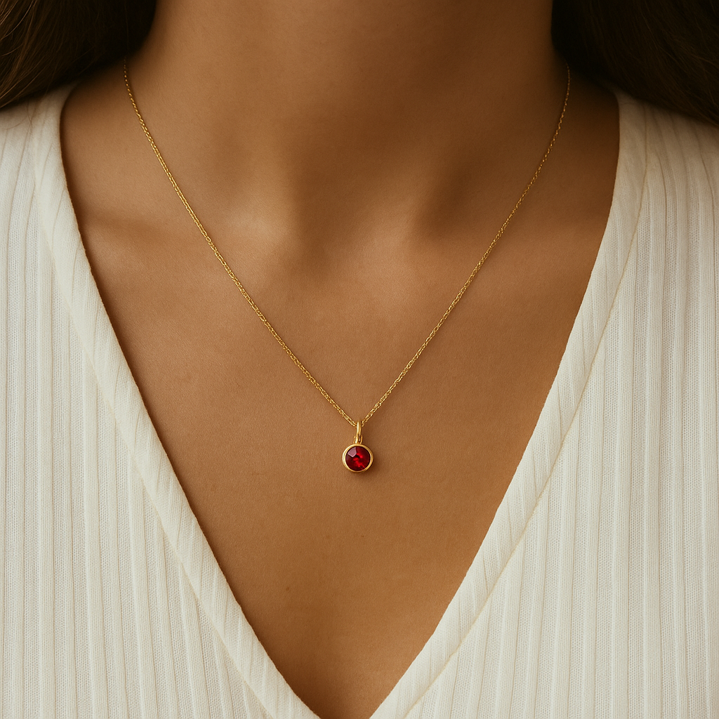 Geburtsstein Halskette Januar - Granat