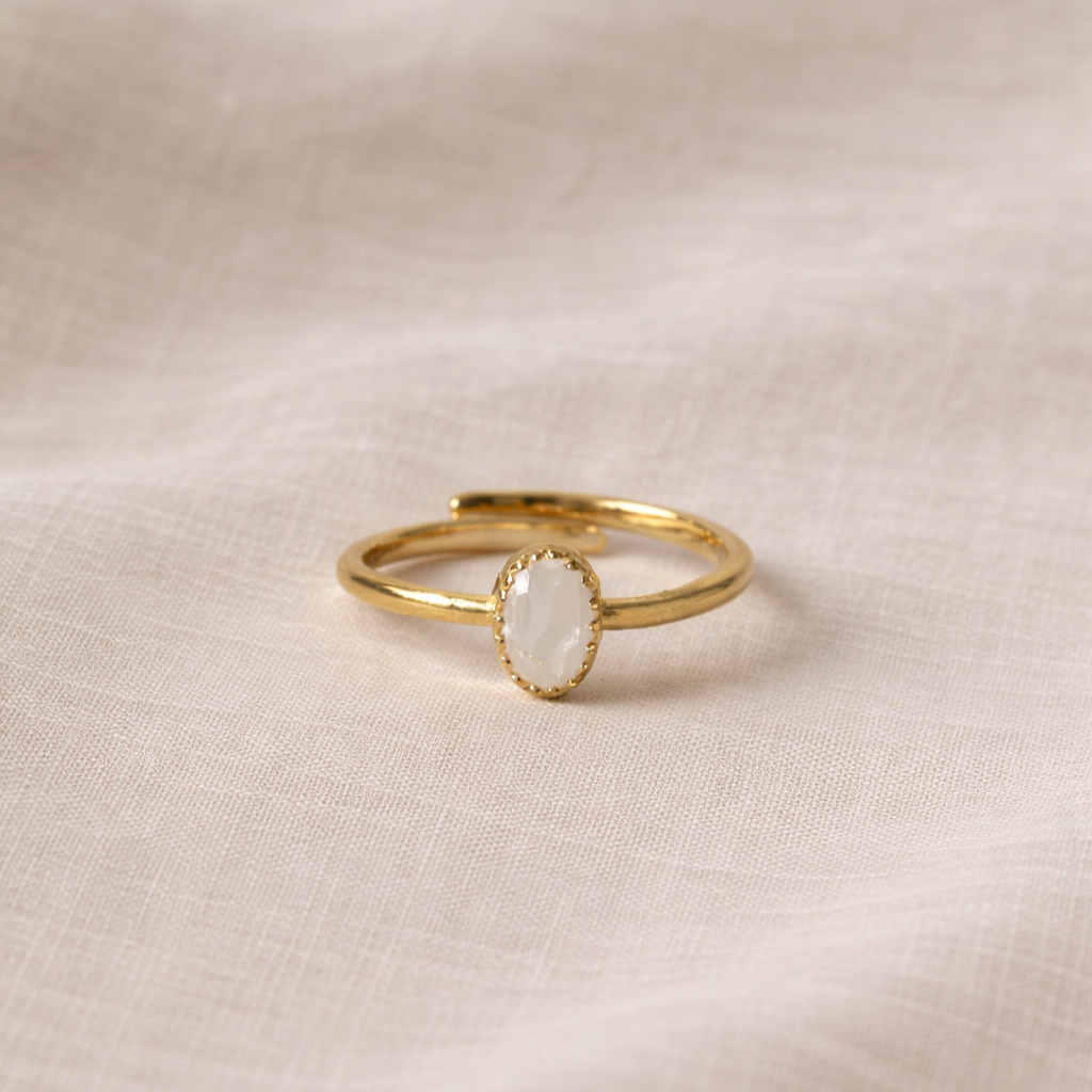 Fingerring Lua | Amazonit oder Mondstein