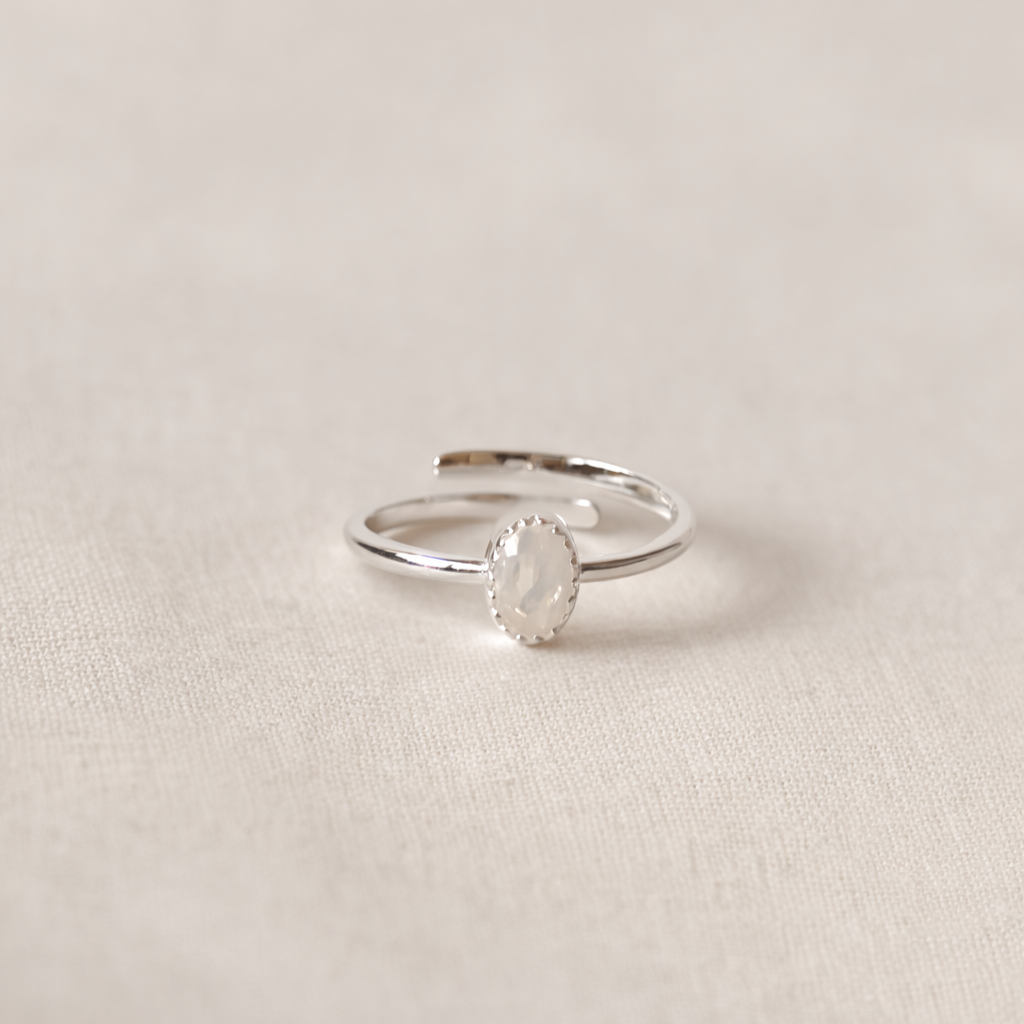 Fingerring Lua | Amazonit oder Mondstein