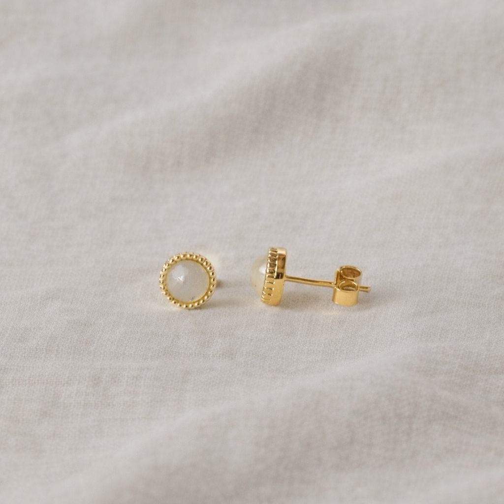 Ohrstecker Oana | Mondstein, Labradorit, Rosenquarz