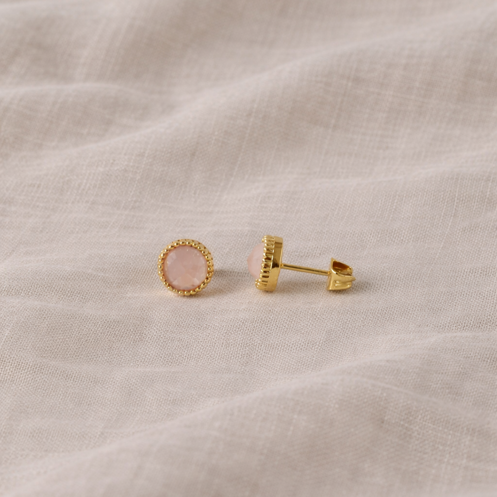 Ohrstecker Oana | Mondstein, Labradorit, Rosenquarz