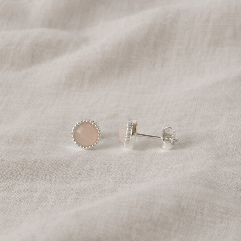 Ohrstecker Oana | Mondstein, Labradorit, Rosenquarz