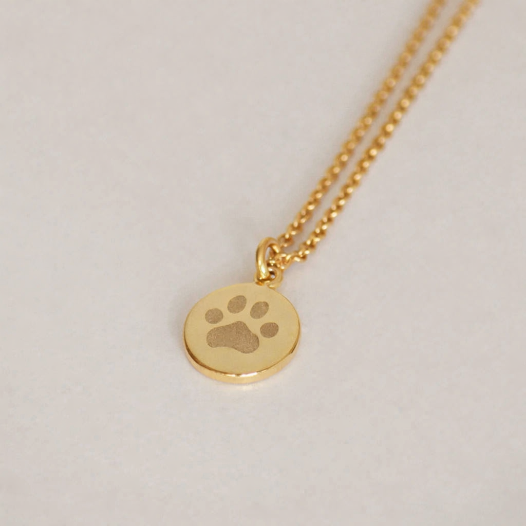 Gravurkette Liv | Rund MIDI | Fingerabdruck, Handschrift, Zeichnung, Pfote, Hand- oder Fussabdruck, Hundenasenstruktur